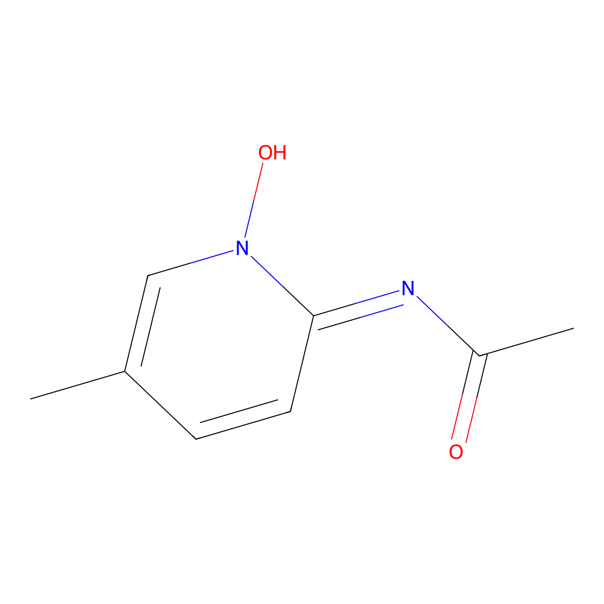N-(1-Hydroxy-5-methylpyridin-2(1H)-ylidene)acetamide molecular structure, CAS 65478-62-8