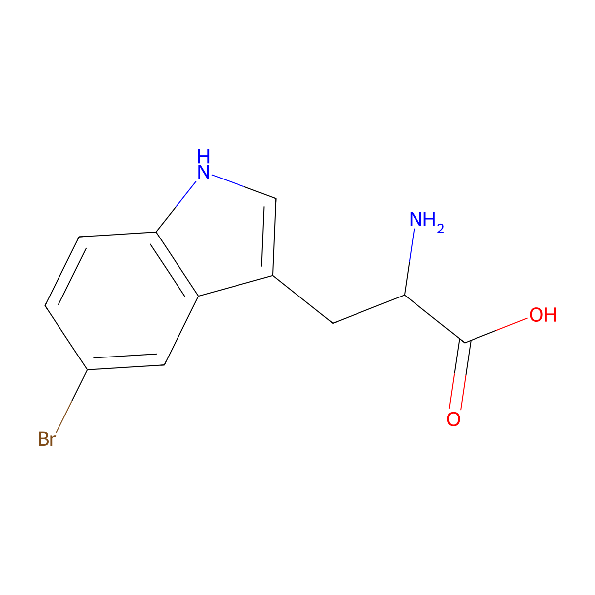 5-Bromo-DL-tryptophan molecular structure, CAS 6548-09-0