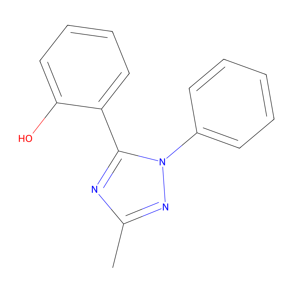 2-(3-methyl-1-phenyl-1H-1,2,4-triazol-5-yl)phenol molecular structure, CAS 65483-96-7