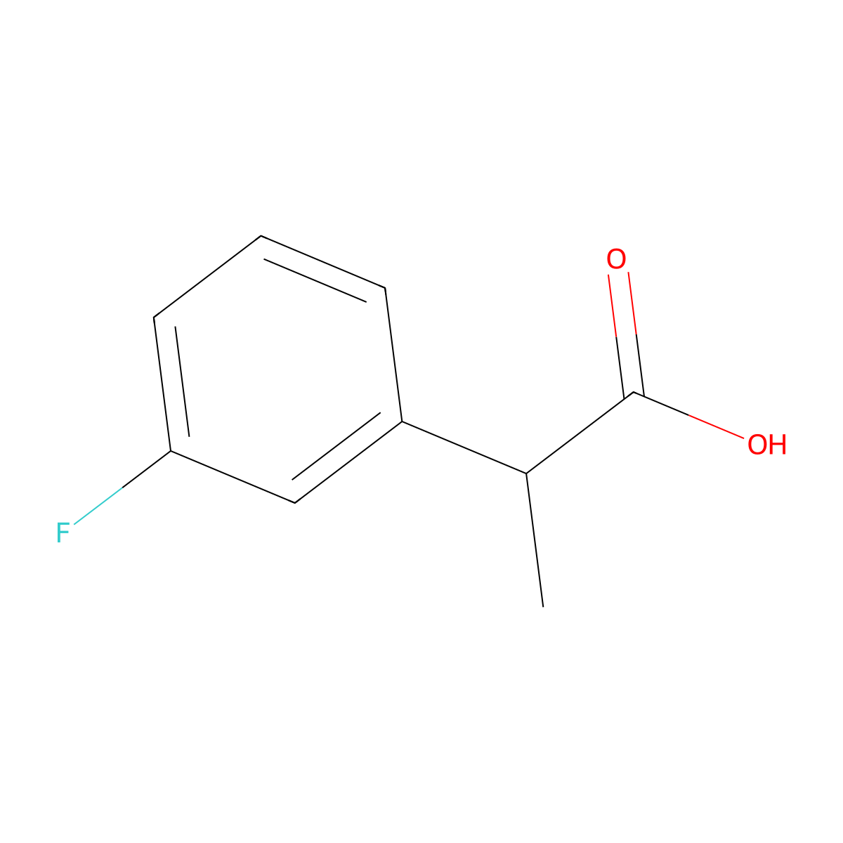 2-(3-Fluorophenyl)propanoic acid molecular structure, CAS 65487-32-3