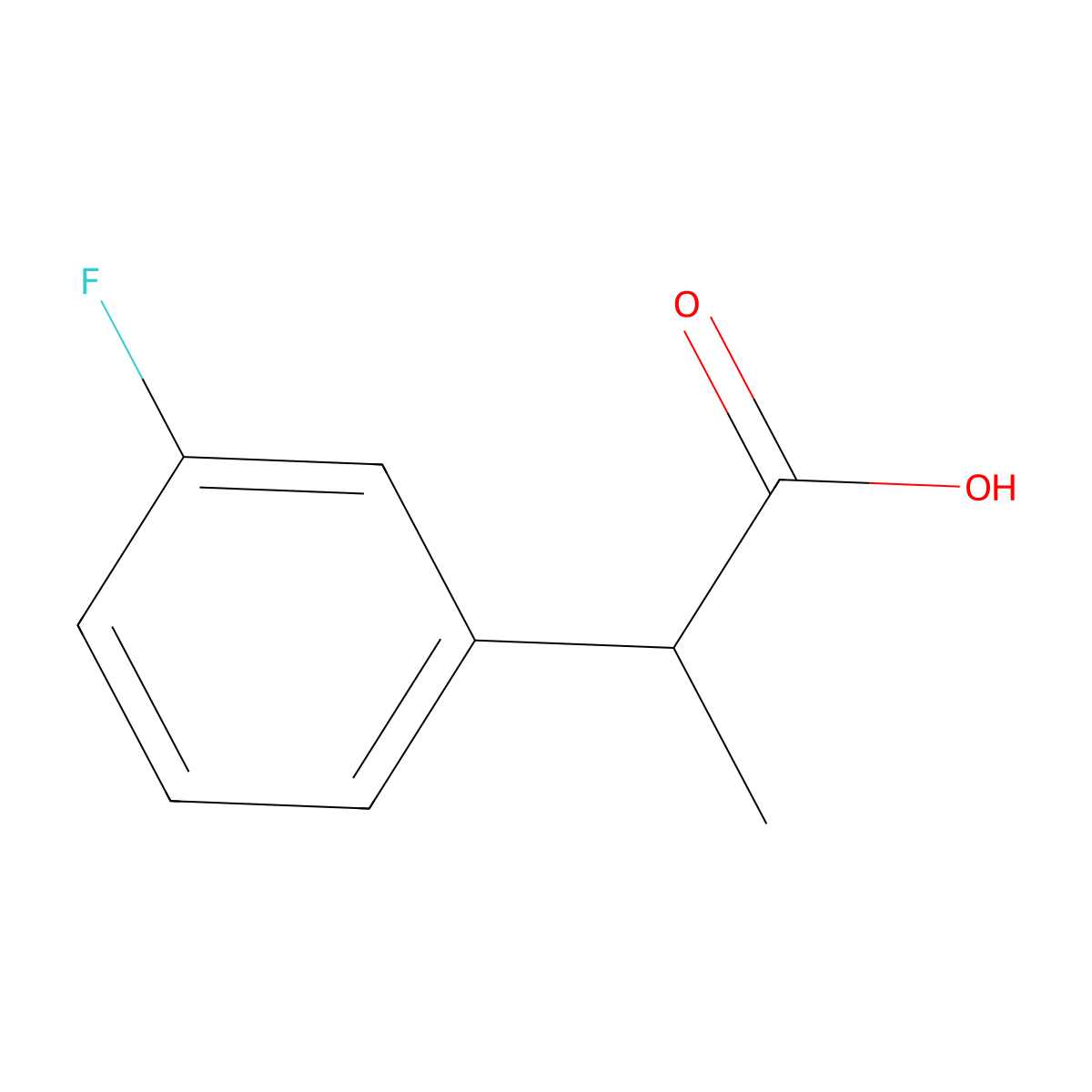 2-(3-Fluorophenyl)propanoic acid molecular structure, CAS 65487-32-3