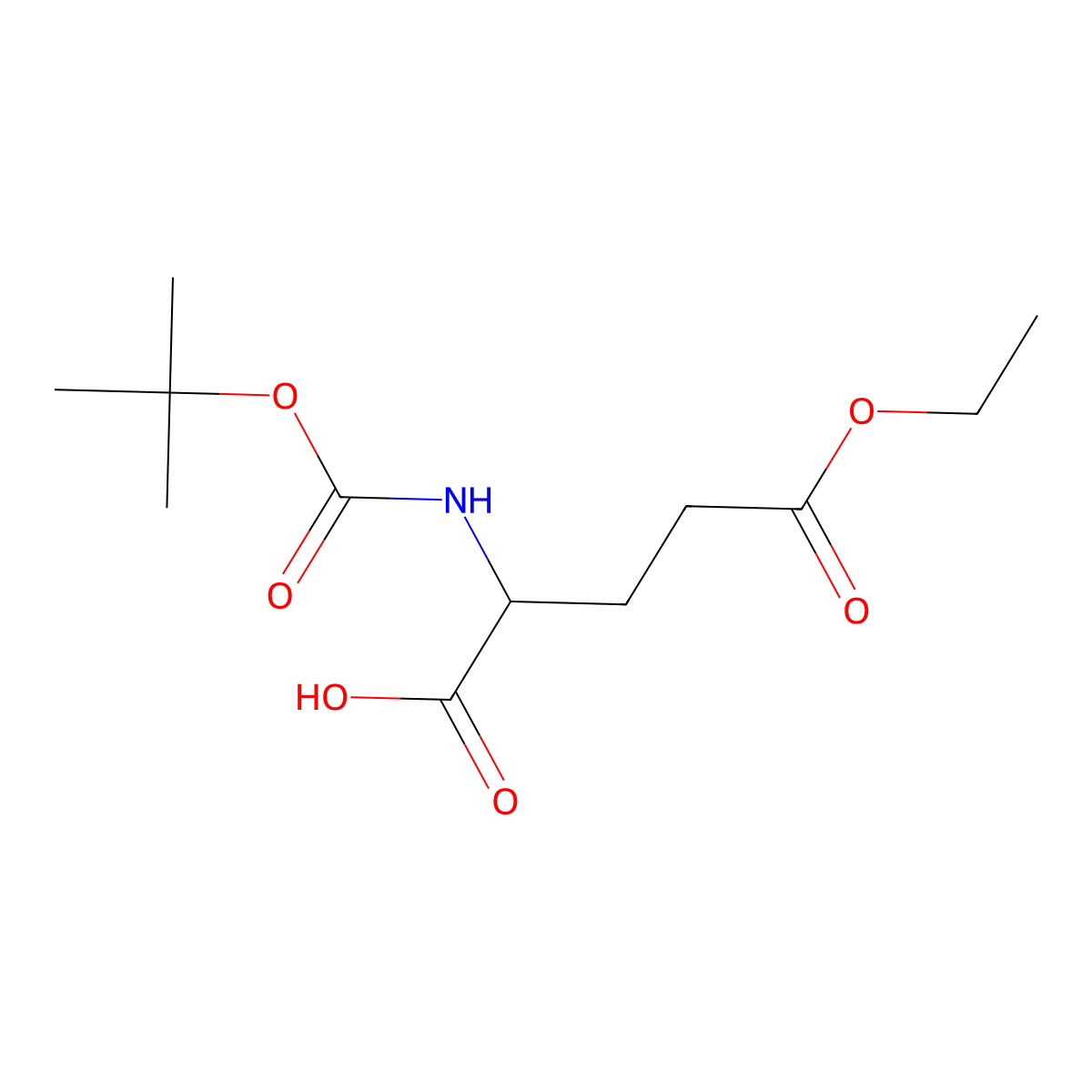(S)-2-((tert-butoxycarbonyl)amino)-5-ethoxy-5-oxopentanoic acid molecular structure, CAS 65487-73-2