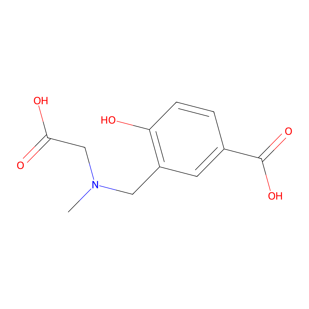 3-{[(Carboxymethyl)(methyl)amino]methyl}-4-hydroxybenzoic acid molecular structure, CAS 65489-73-8