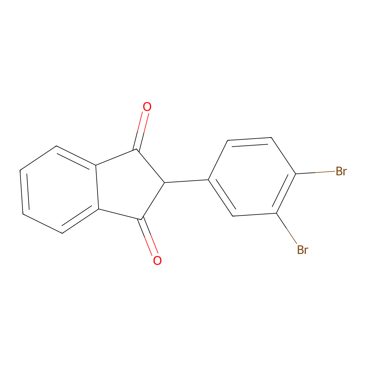 2-(3,4-dibromophenyl)-1H-indene-1,3(2H)-dione molecular structure, CAS 6549-61-7