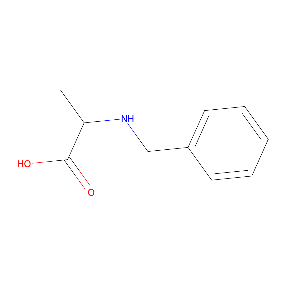 (2R)-2-(benzylamino)propanoic acid molecular structure, CAS 65491-01-2