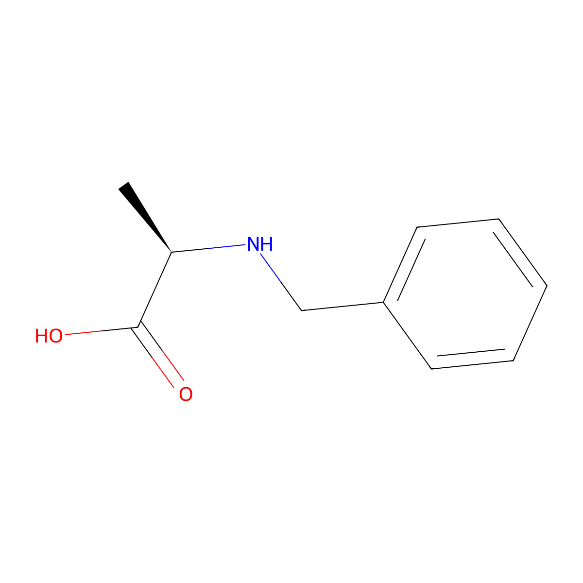 (2R)-2-(benzylamino)propanoic acid molecular structure, CAS 65491-01-2