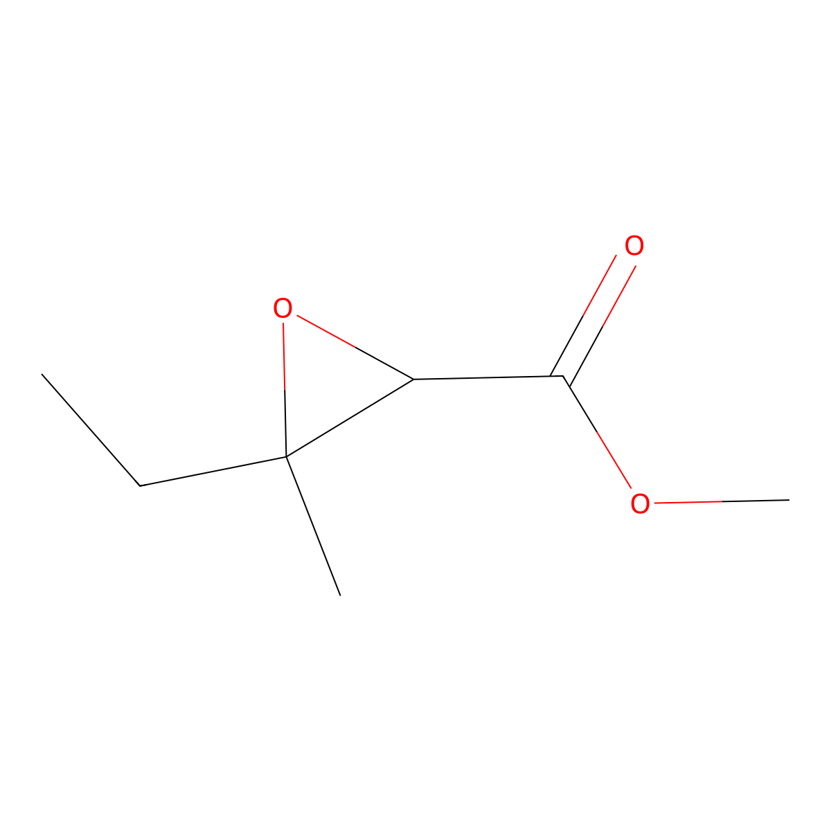 Methyl 3-ethyl-3-methyloxirane-2-carboxylate molecular structure, CAS 65492-41-3