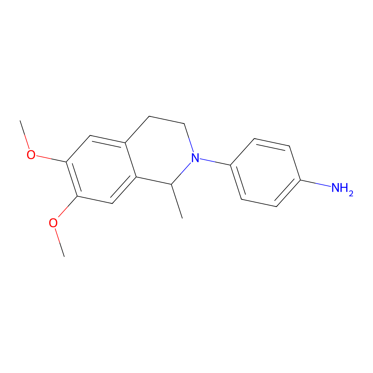 Benzenamide, 4-(3,4-dihydro-6,7-dimethoxy-1-methyl-2(1H)-isoquinolinyl)-, (S)- molecular structure, CAS 65492-86-6
