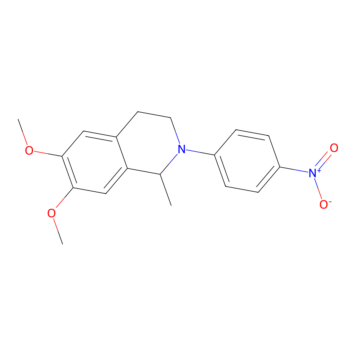 6,7-Dimethoxy-1-methyl-2-(4-nitrophenyl)-1,2,3,4-tetrahydroisoquinoline molecular structure, CAS 65492-87-7