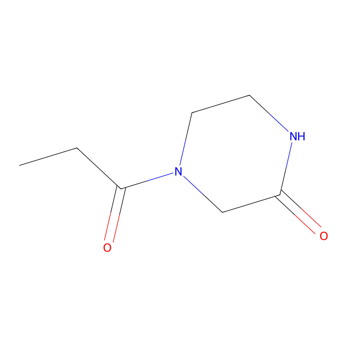 4-Propanoylpiperazin-2-one molecular structure, CAS 65493-55-2
