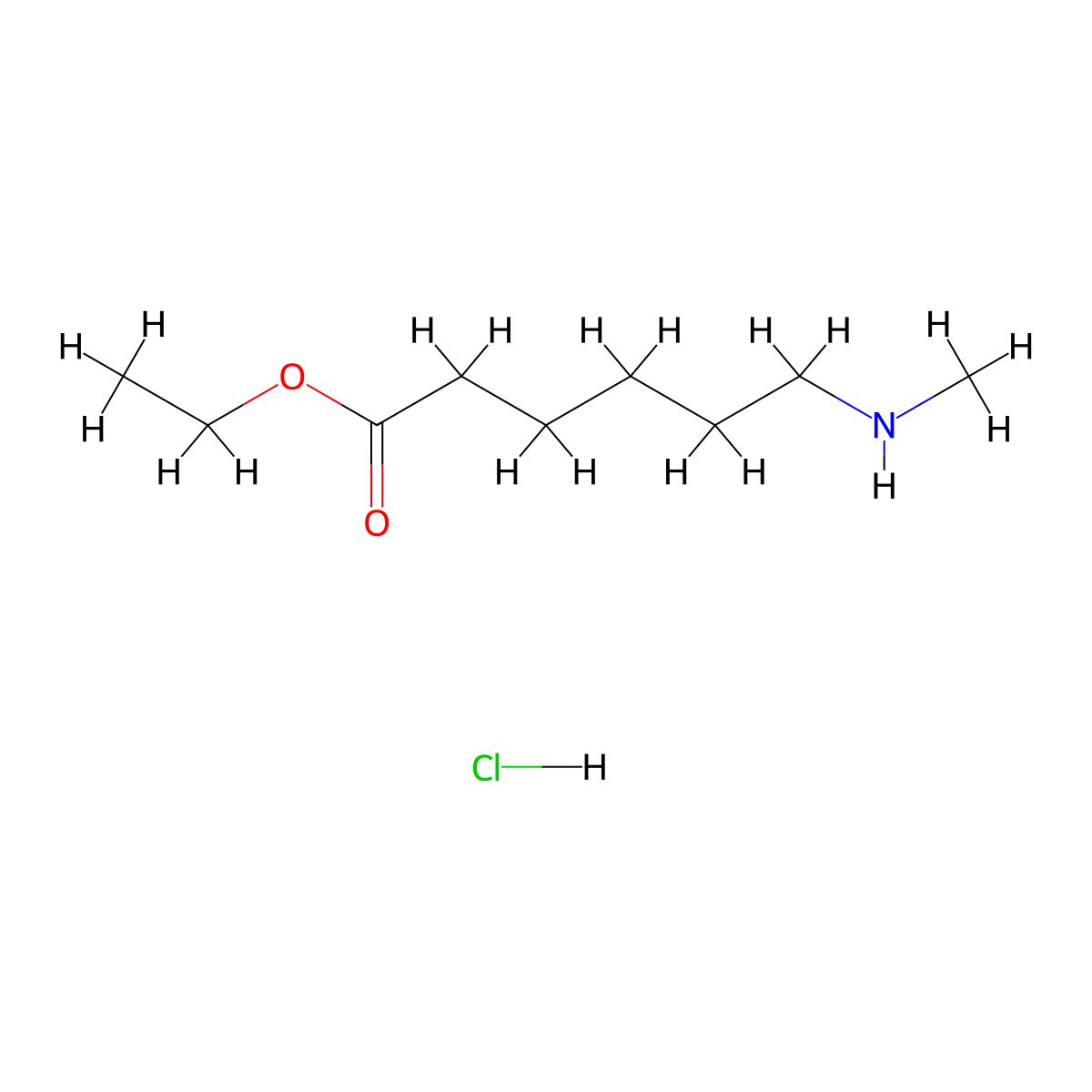 Ethyl 6-(methylamino)hexanoate hydrochloride molecular structure, CAS 65498-93-3