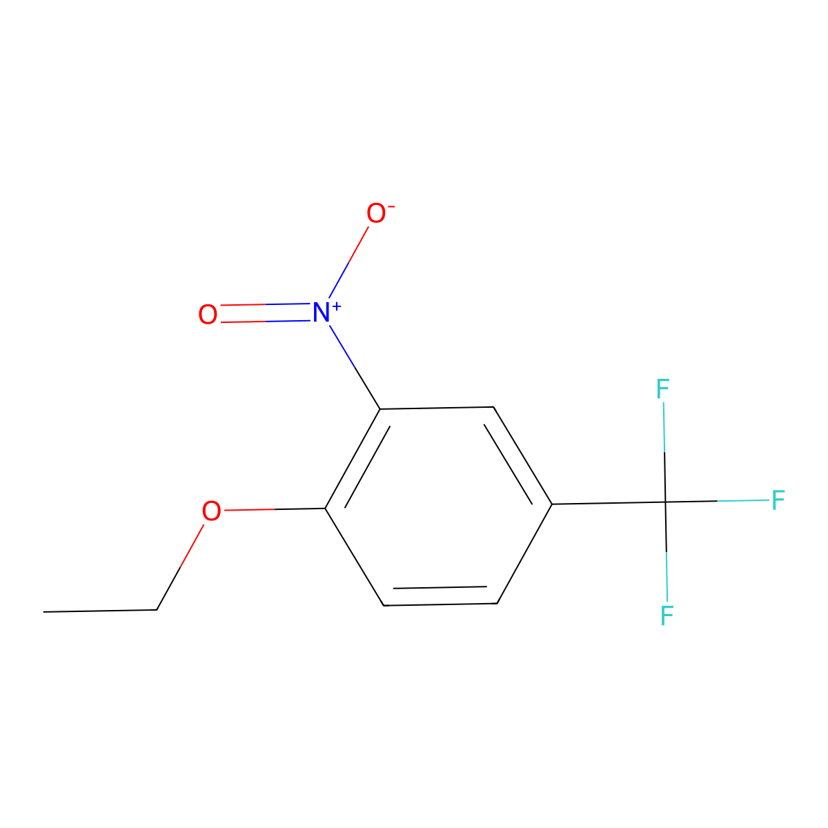 1-Ethoxy-2-nitro-4-(trifluoromethyl)benzene molecular structure, CAS 655-08-3