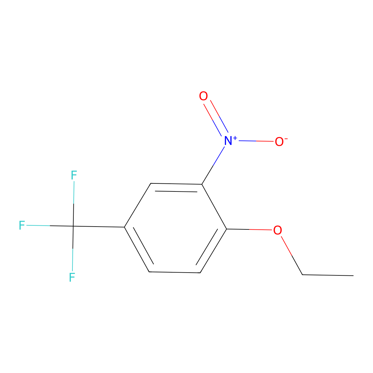 1-Ethoxy-2-nitro-4-(trifluoromethyl)benzene molecular structure, CAS 655-08-3