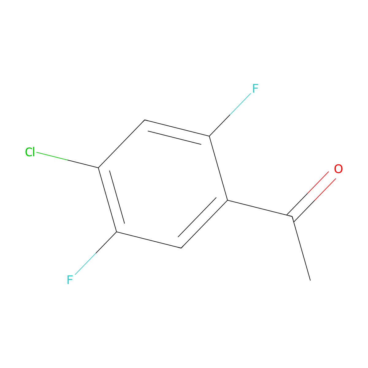 4'-Chloro-2',5'-difluoroacetophenone molecular structure, CAS 655-12-9
