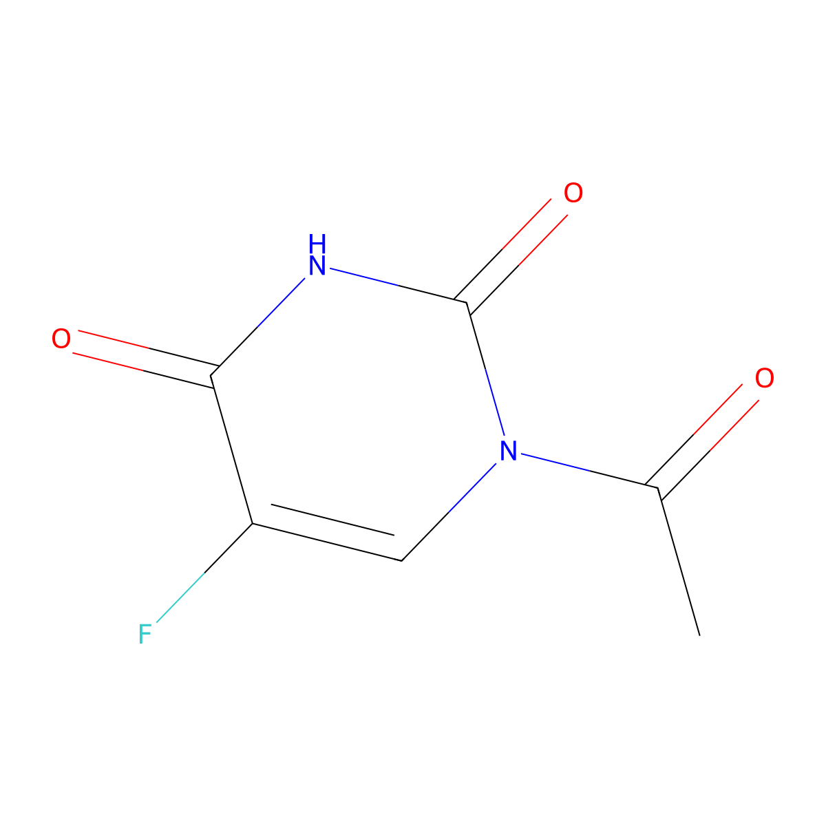 1-Acetyl-5-fluoro-1,2,3,4-tetrahydropyrimidine-2,4-dione molecular structure, CAS 655-13-0