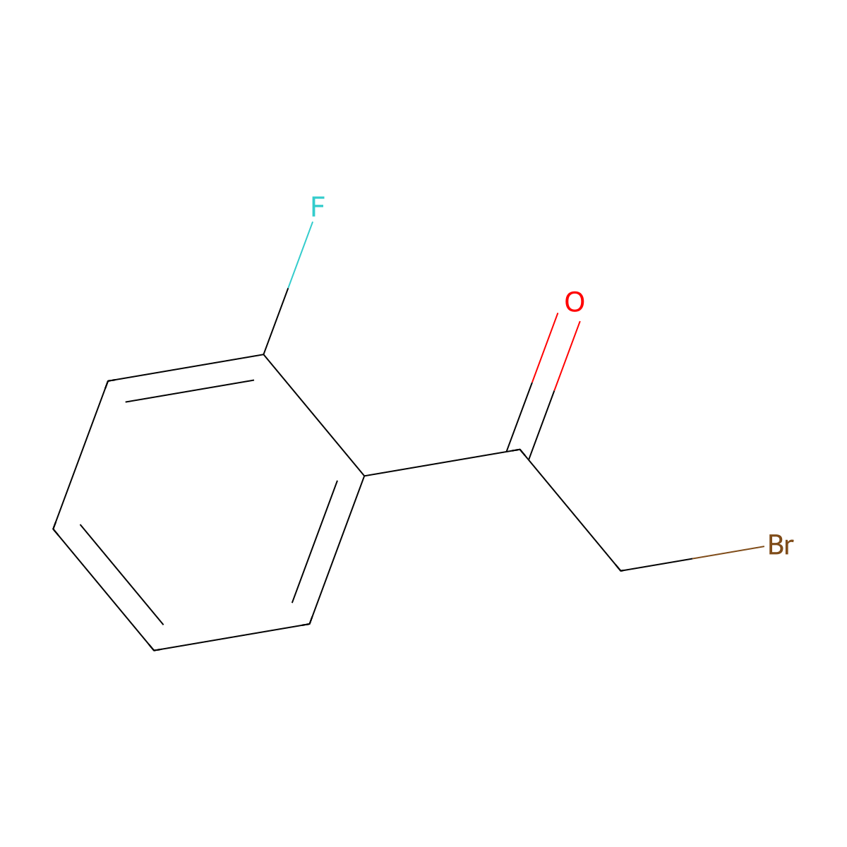 2-Bromo-2'-fluoroacetophenone molecular structure, CAS 655-15-2