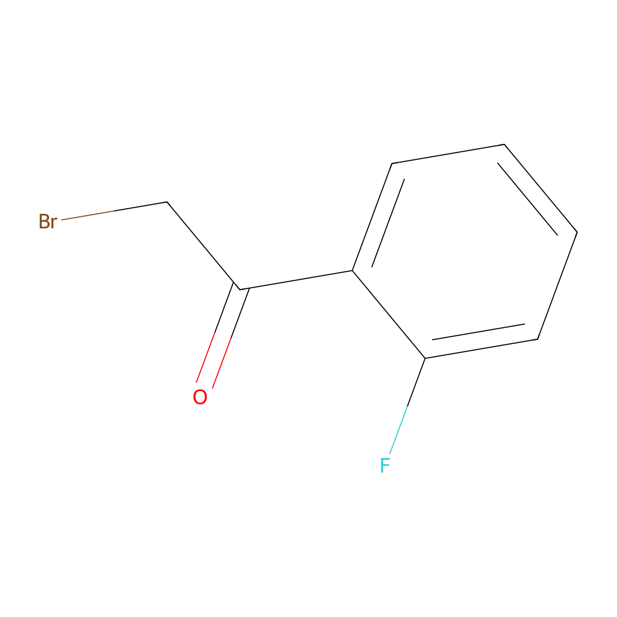 2-Bromo-2'-fluoroacetophenone molecular structure, CAS 655-15-2