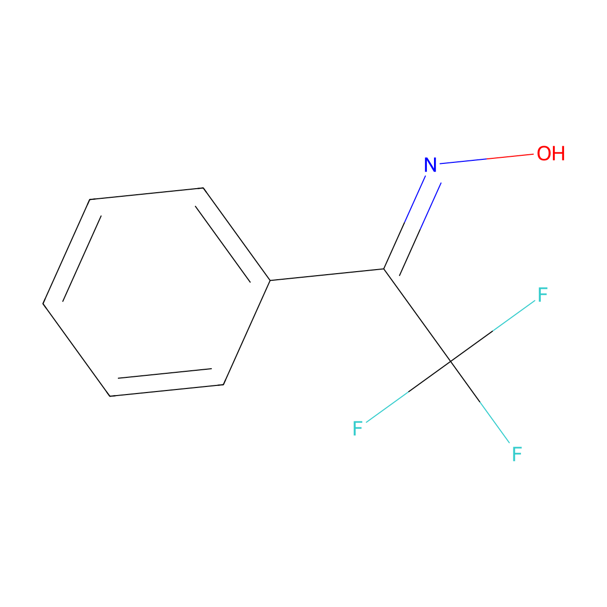 2,2,2-Trifluoro-1-phenyl-ethanone oxime molecular structure, CAS 655-25-4