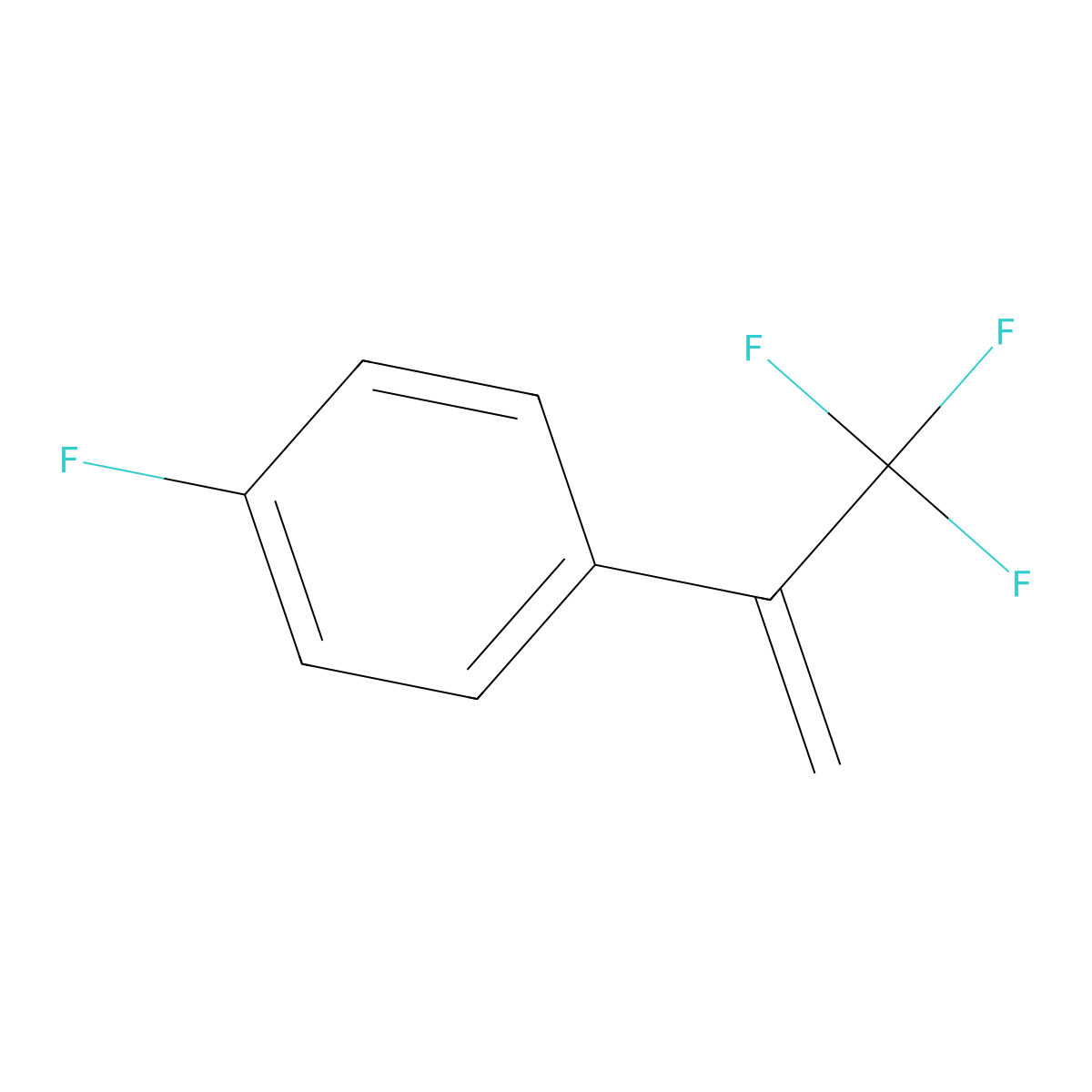 1-Fluoro-4-(1-(trifluoromethyl)ethenyl)benzene molecular structure, CAS 655-29-8