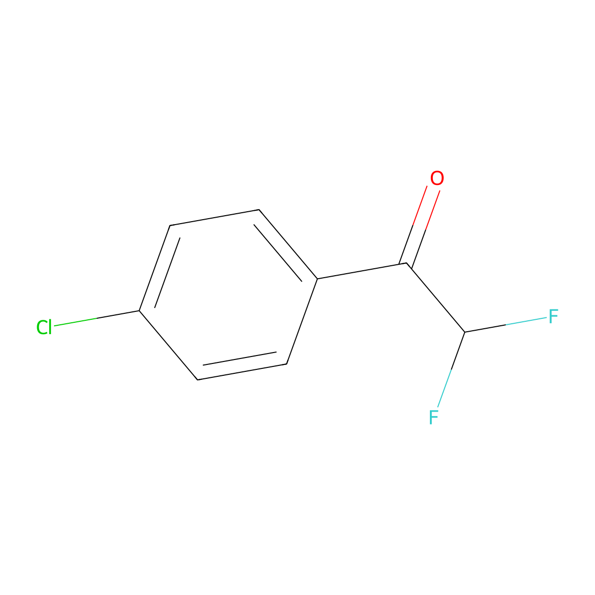 1-(4-Chlorophenyl)-2,2-difluoroethanone molecular structure, CAS 655-54-9