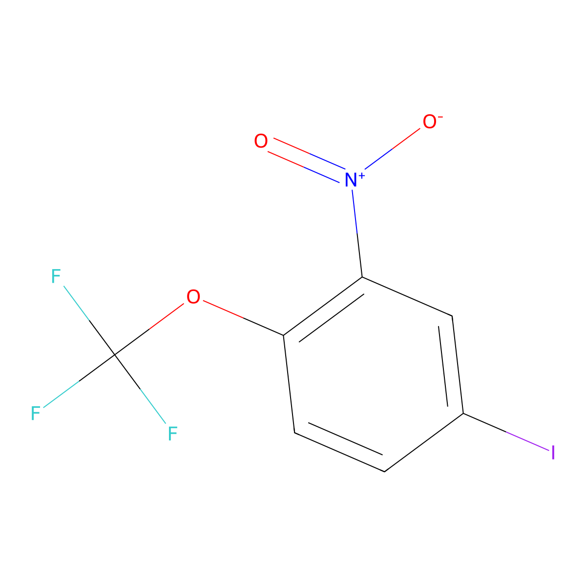 4-Iodo-2-nitro-1-(trifluoromethoxy)benzene molecular structure, CAS 655-71-0