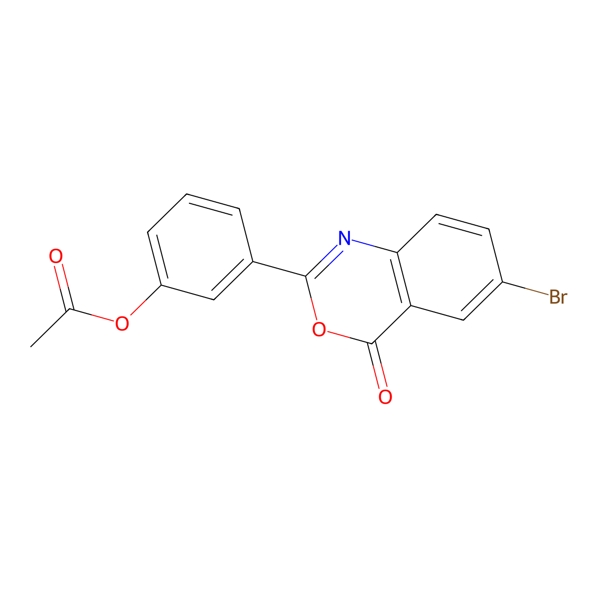 [3-(6-Bromo-4-oxo-3,1-benzoxazin-2-yl)phenyl] acetate molecular structure, CAS 6550-16-9