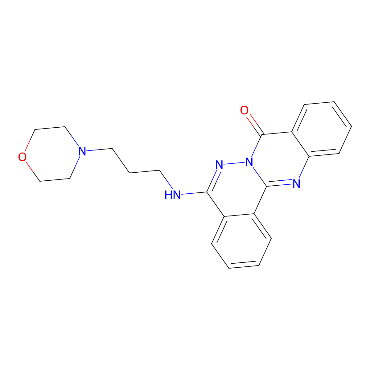 5-(3-Morpholin-4-ylpropylamino)quinazolino[2,3-a]phthalazin-8-one molecular structure, CAS 6550-17-0