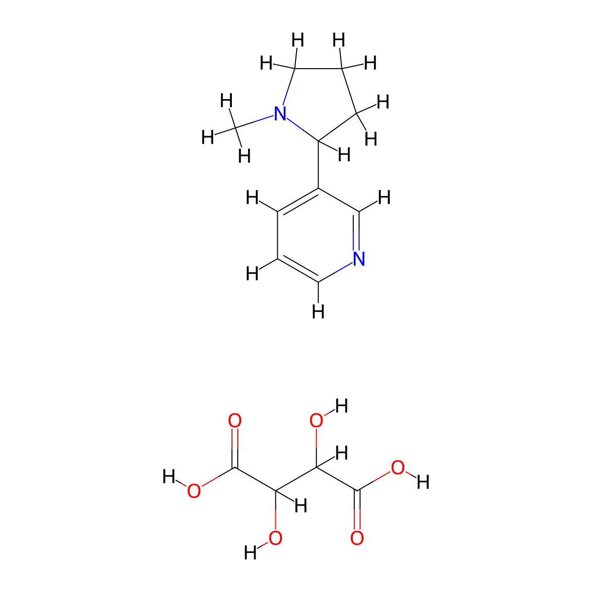 (-)-Nicotine tartrate molecular structure, CAS 6550-19-2