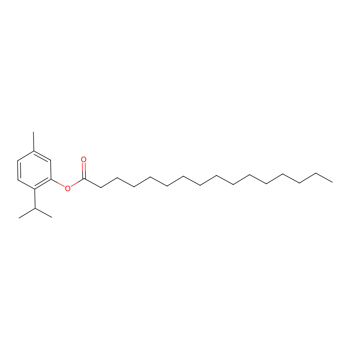5-Methyl-2-(1-methylethyl)phenyl palmitate molecular structure, CAS 6550-46-5
