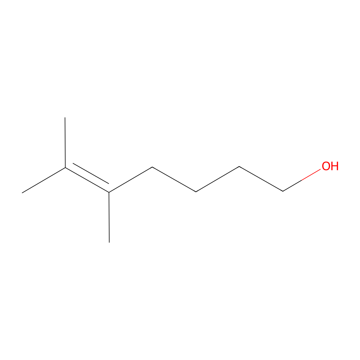 5,6-Dimethylhept-5-en-1-ol molecular structure, CAS 65502-57-0