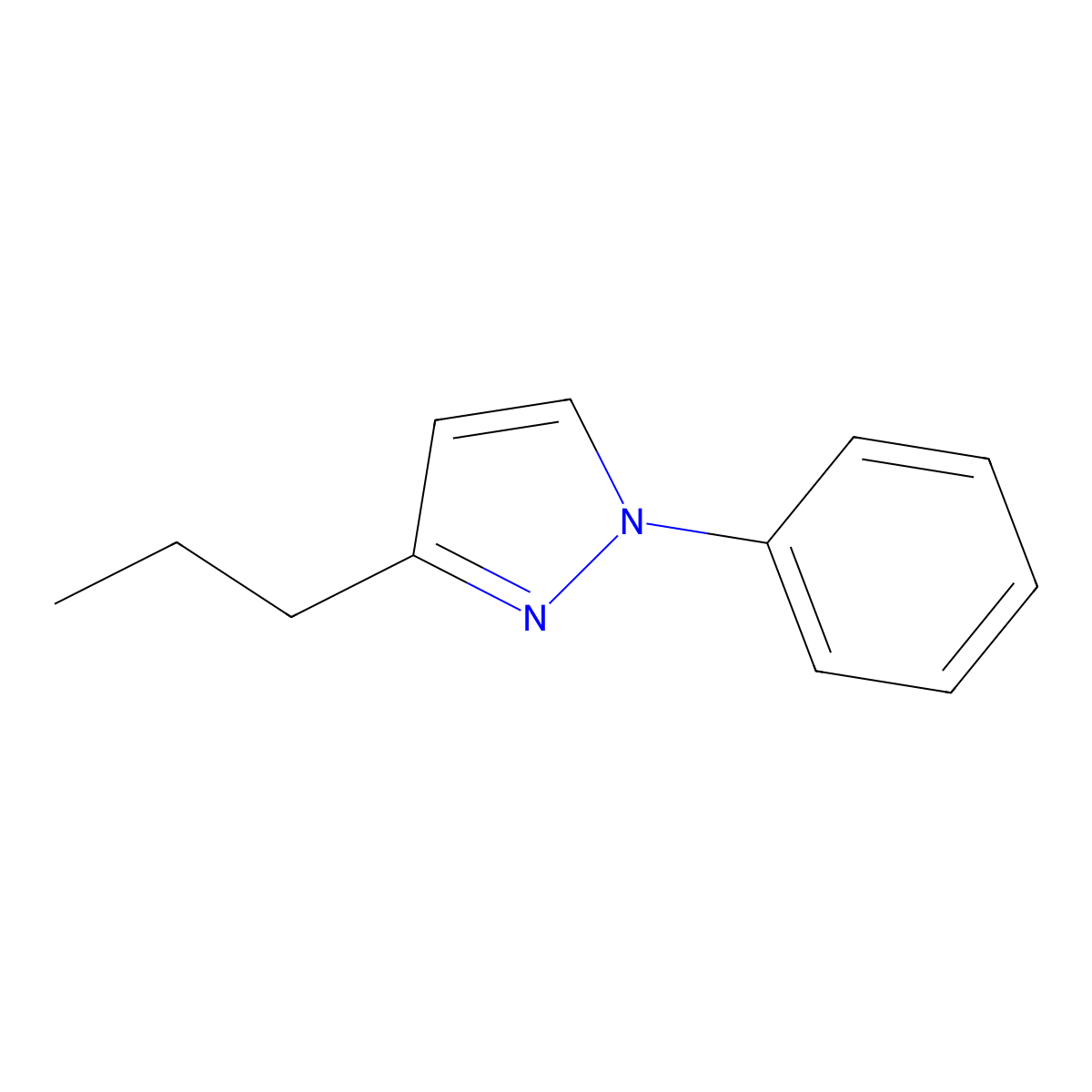 1-Phenyl-3-propyl-pyrazole molecular structure, CAS 65504-93-0