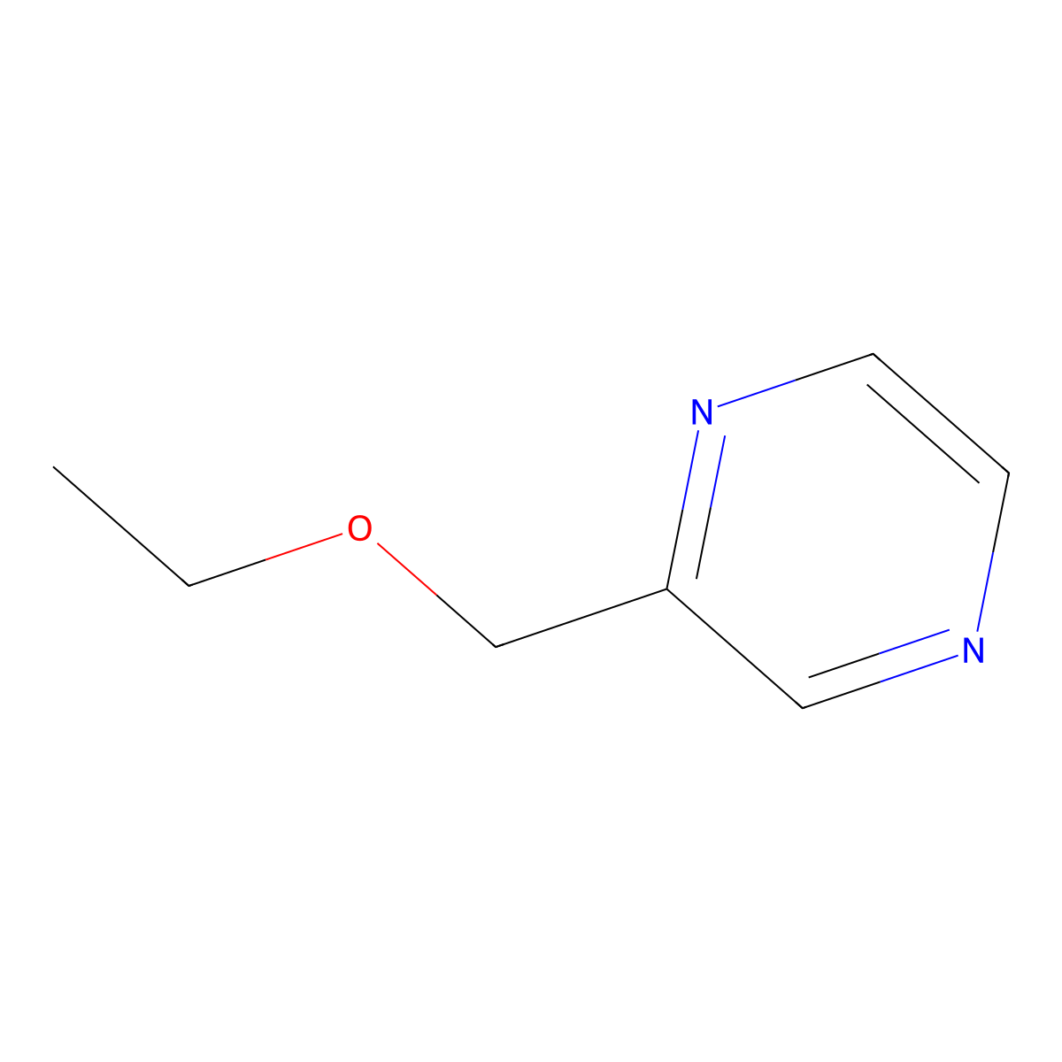 Pyrazine, 2-ethoxymethyl- molecular structure, CAS 65504-94-1