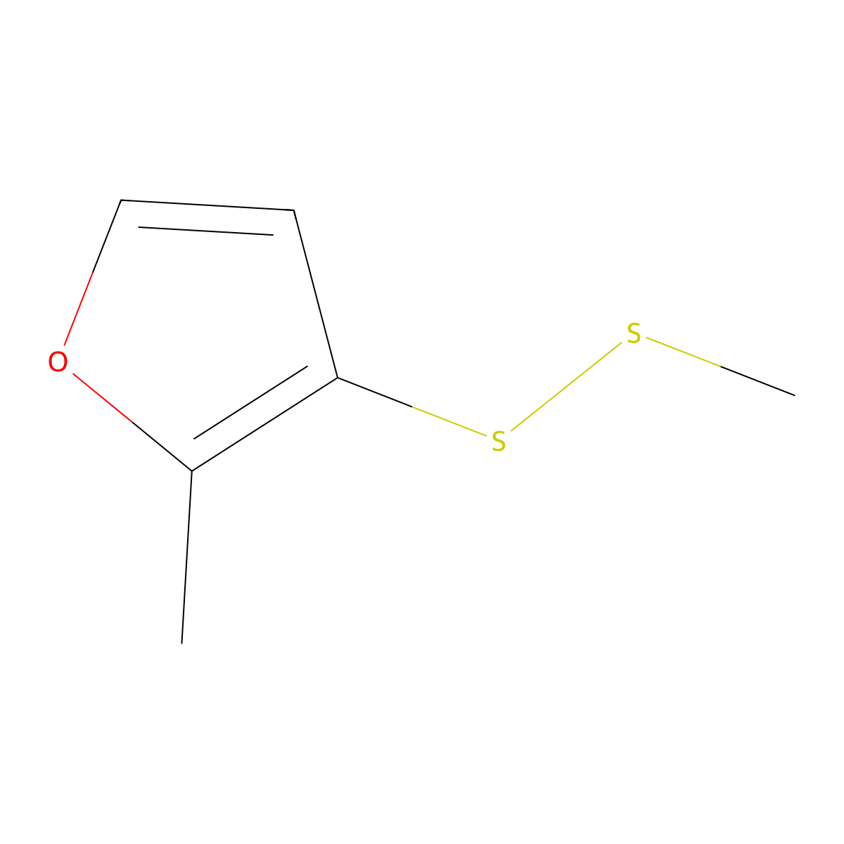 Methyl 2-methyl-3-furyl disulfide molecular structure, CAS 65505-17-1