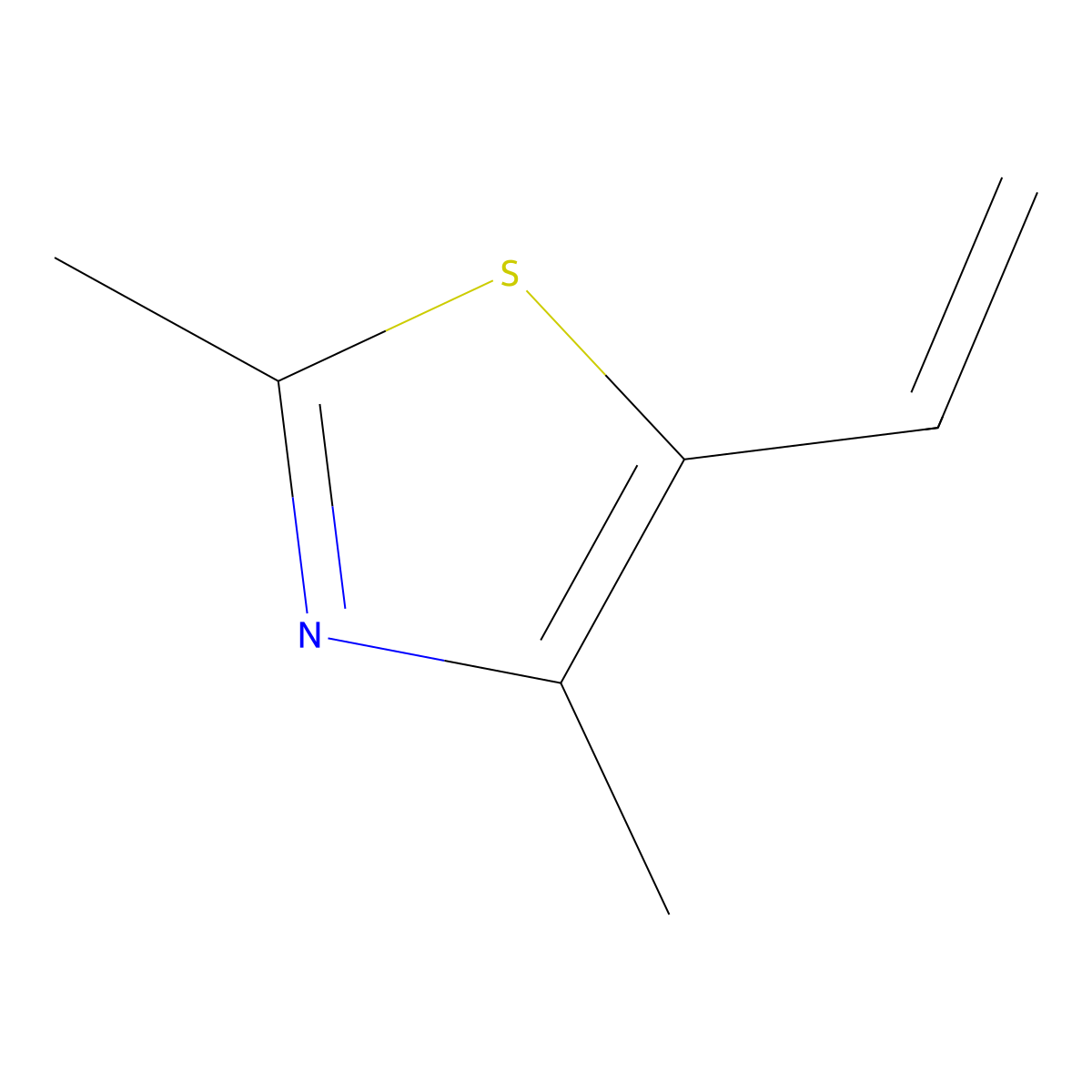 2,4-Dimethyl-5-vinylthiazole molecular structure, CAS 65505-18-2