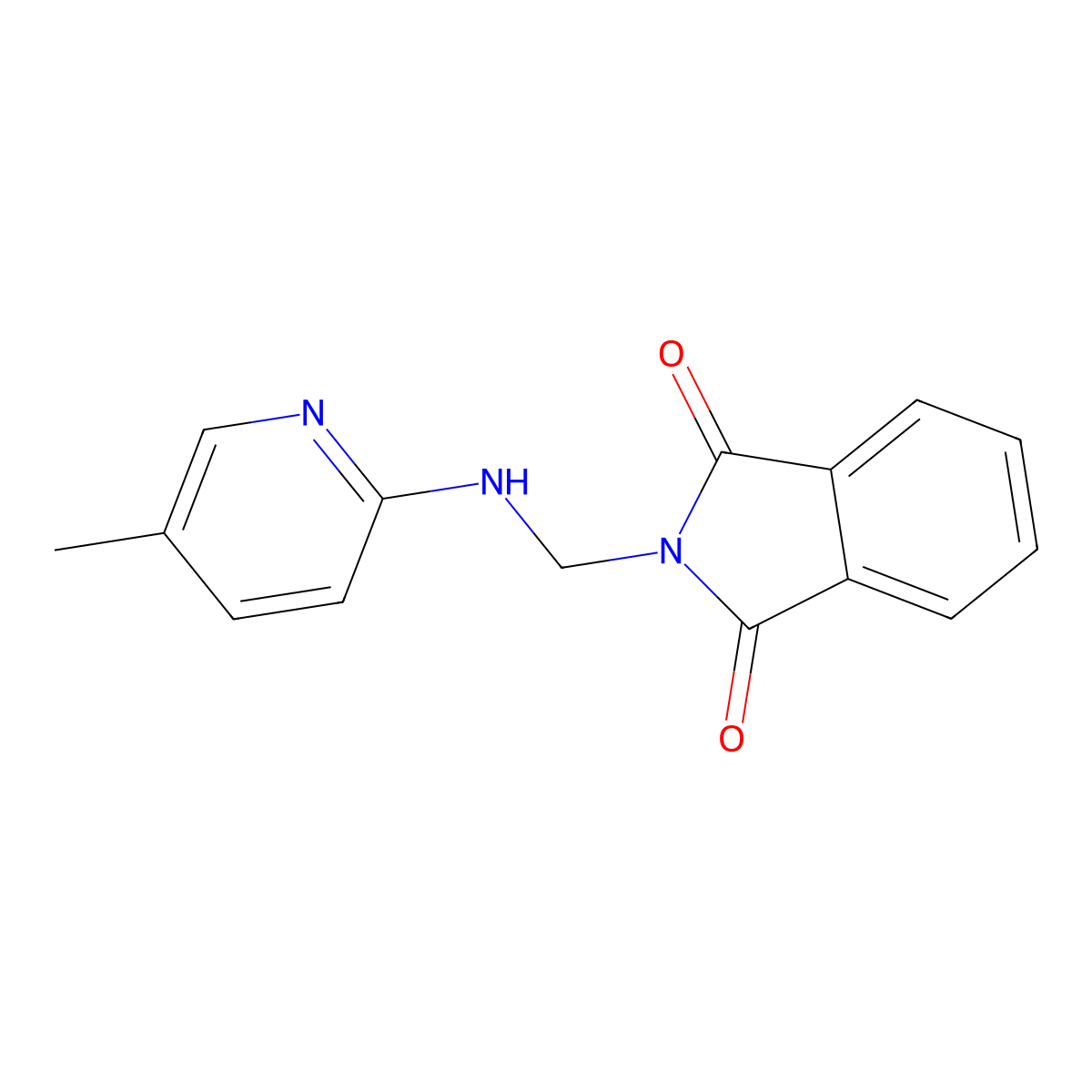 2-[[(5-Methylpyridin-2-yl)amino]methyl]isoindole-1,3-dione molecular structure, CAS 65512-84-7