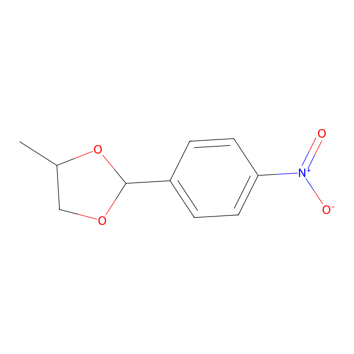4-Methyl-2-(4-nitrophenyl)-1,3-dioxolane molecular structure, CAS 65513-22-6