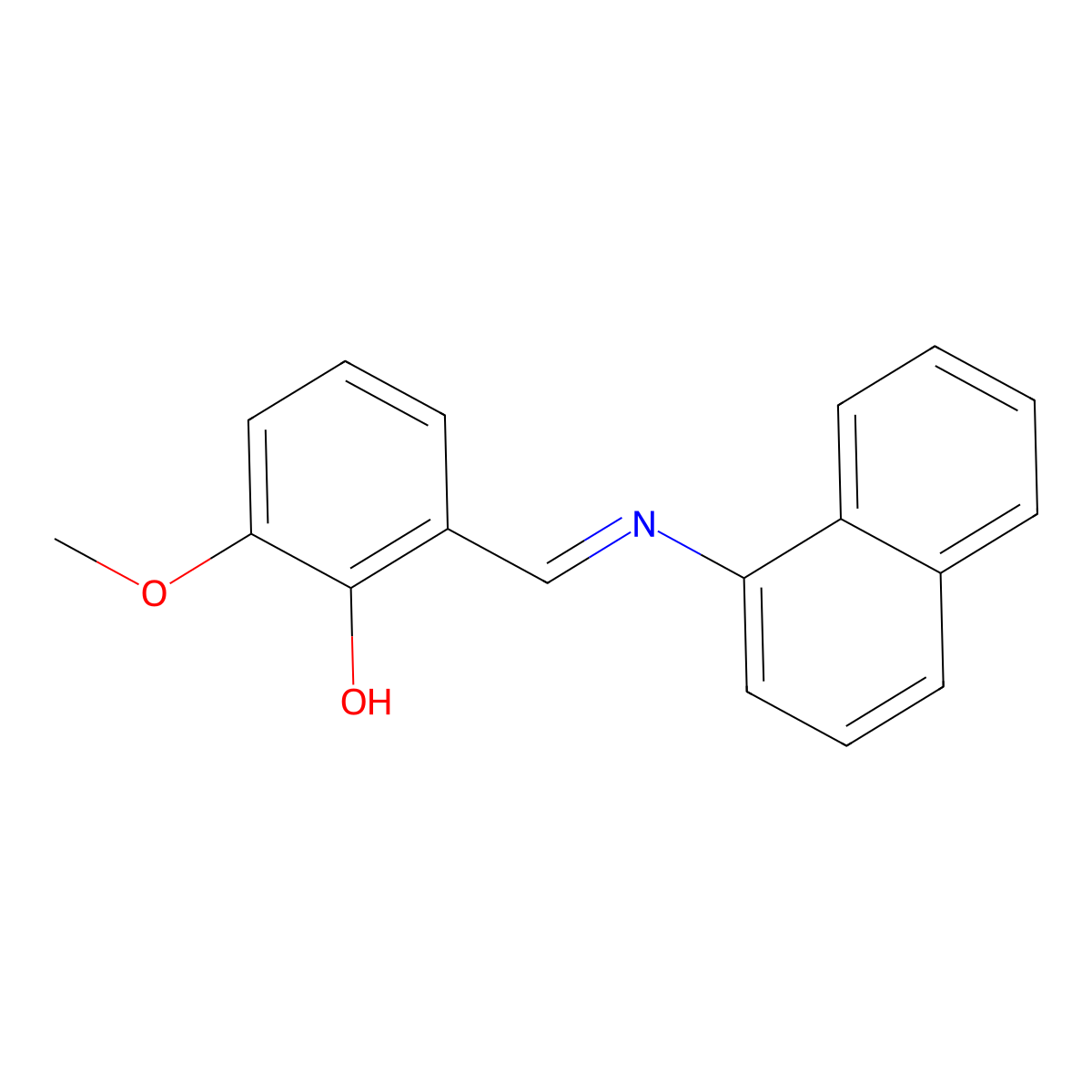2-methoxy-6-[(E)-(naphthalen-1-ylimino)methyl]phenol molecular structure, CAS 65514-22-9