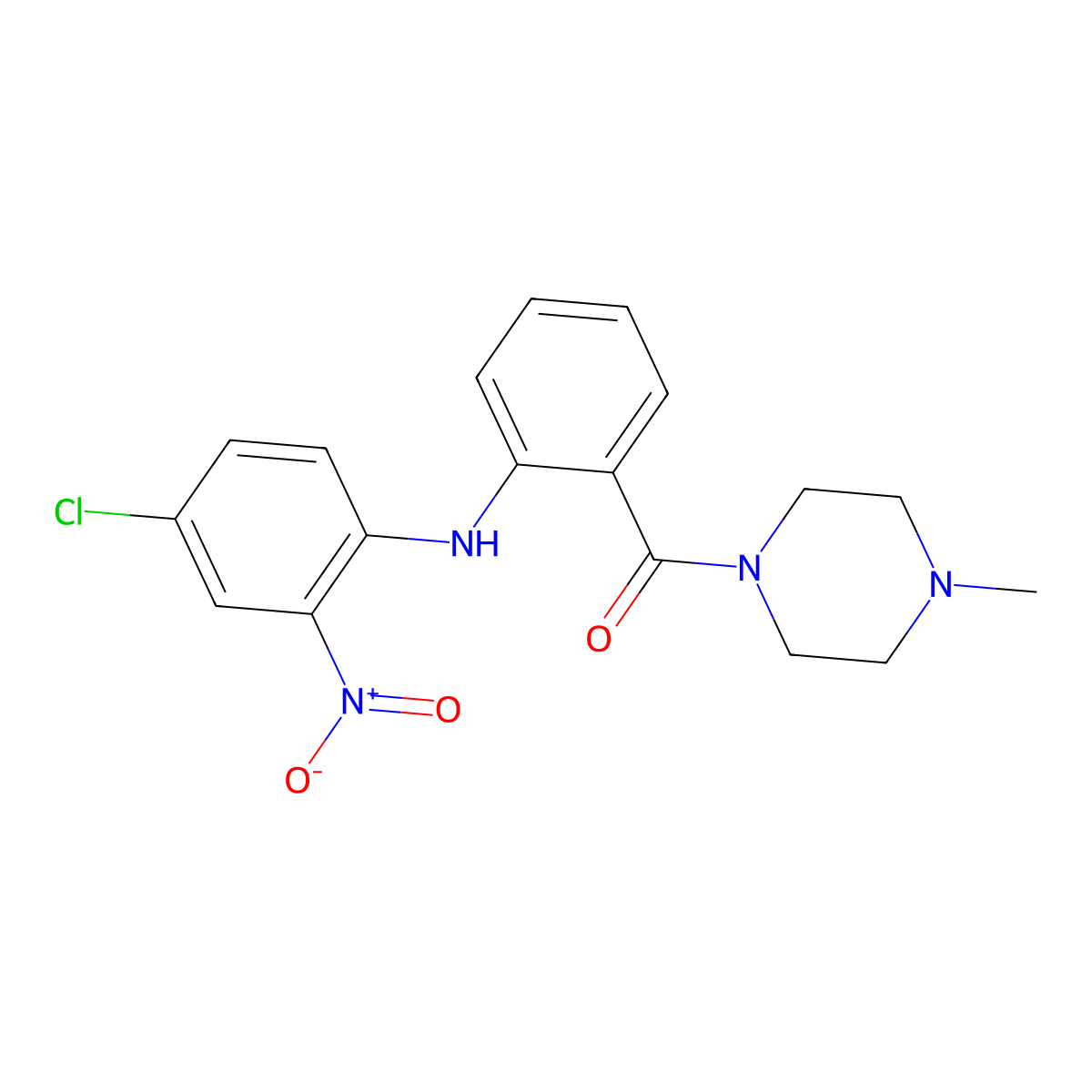 [2-[(4-Chloro-2-nitrophenyl)amino]phenyl](4-methyl-1-piperazinyl)methanone molecular structure, CAS 65514-72-9