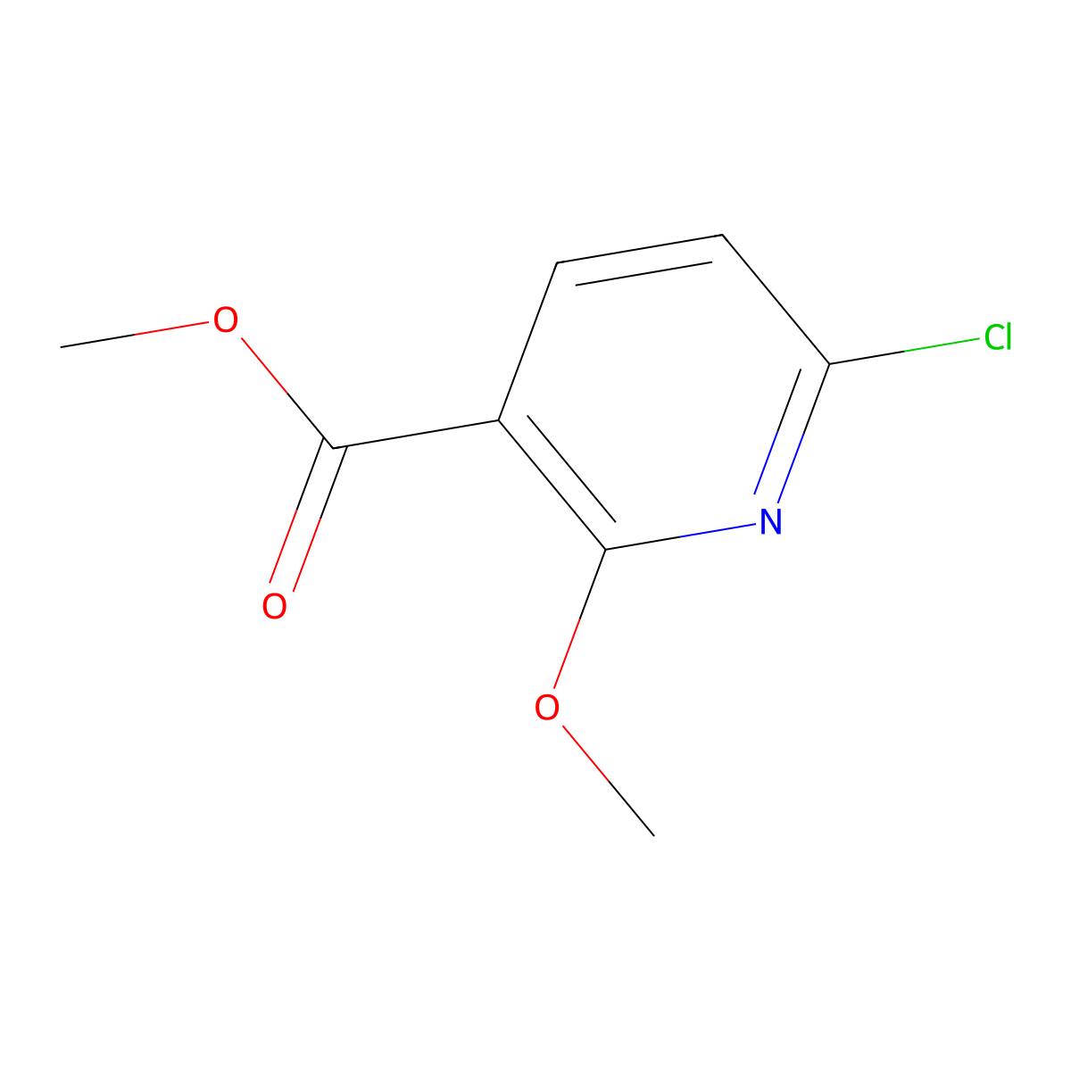 Methyl 6-chloro-2-methoxynicotinate molecular structure, CAS 65515-32-4