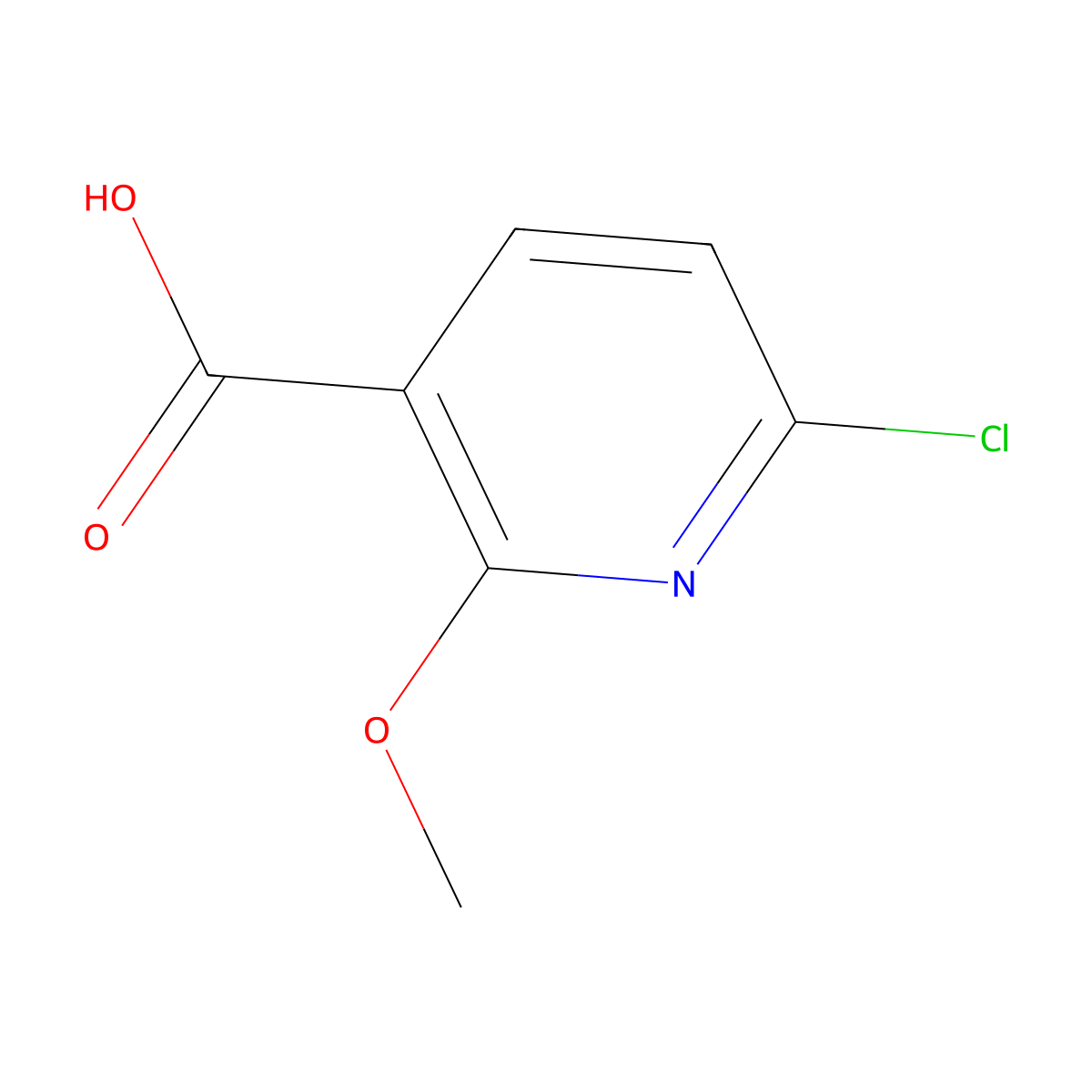 6-Chloro-2-methoxypyridine-3-carboxylic acid molecular structure, CAS 65515-33-5