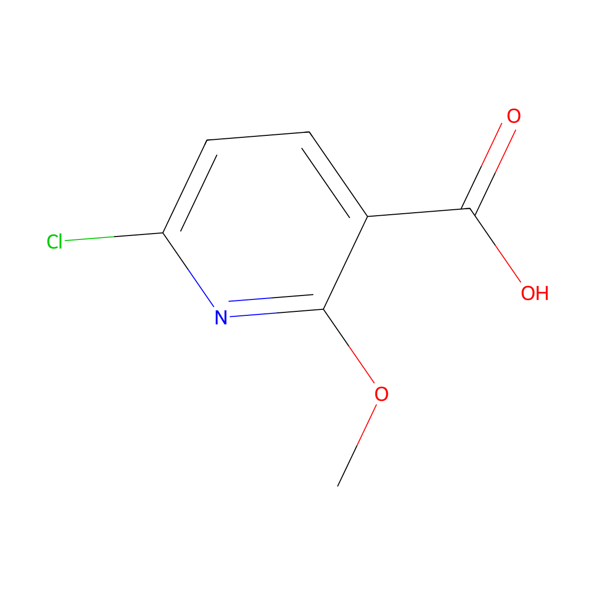 6-Chloro-2-methoxypyridine-3-carboxylic acid molecular structure, CAS 65515-33-5