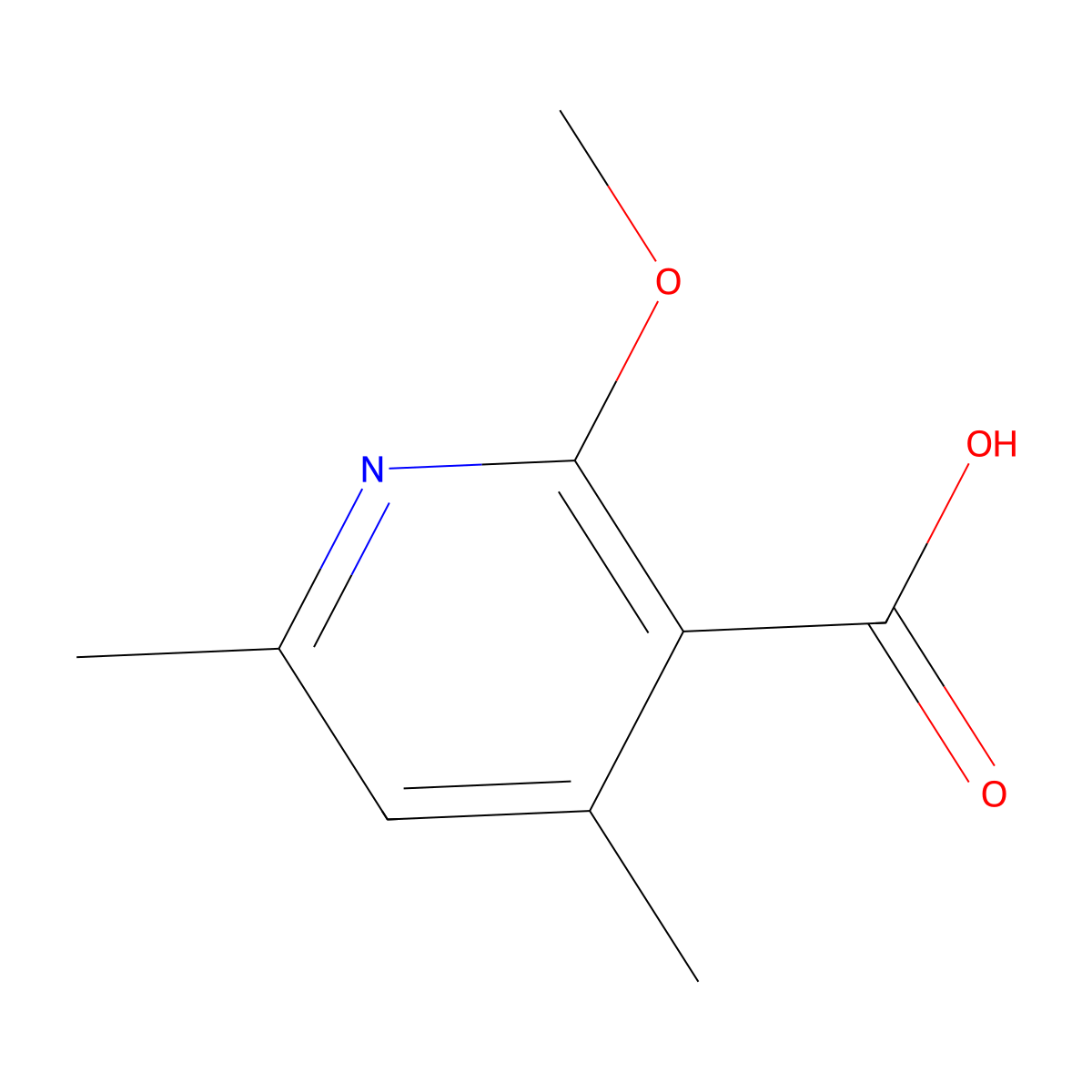 2-Methoxy-4,6-dimethylnicotinic acid molecular structure, CAS 65515-37-9