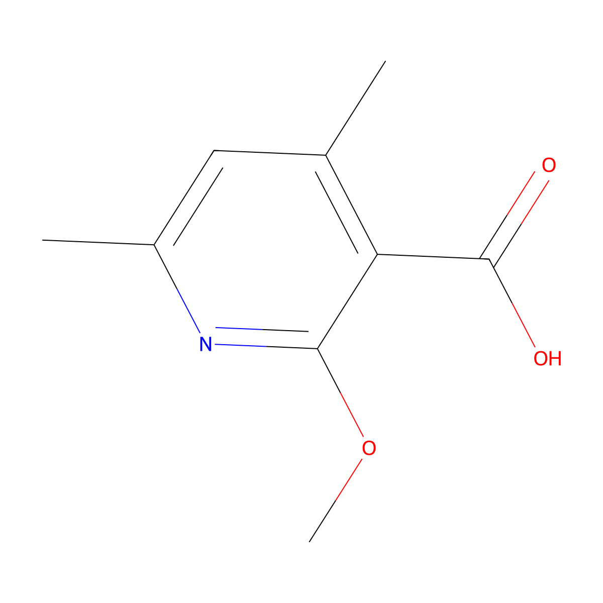 2-Methoxy-4,6-dimethylnicotinic acid molecular structure, CAS 65515-37-9