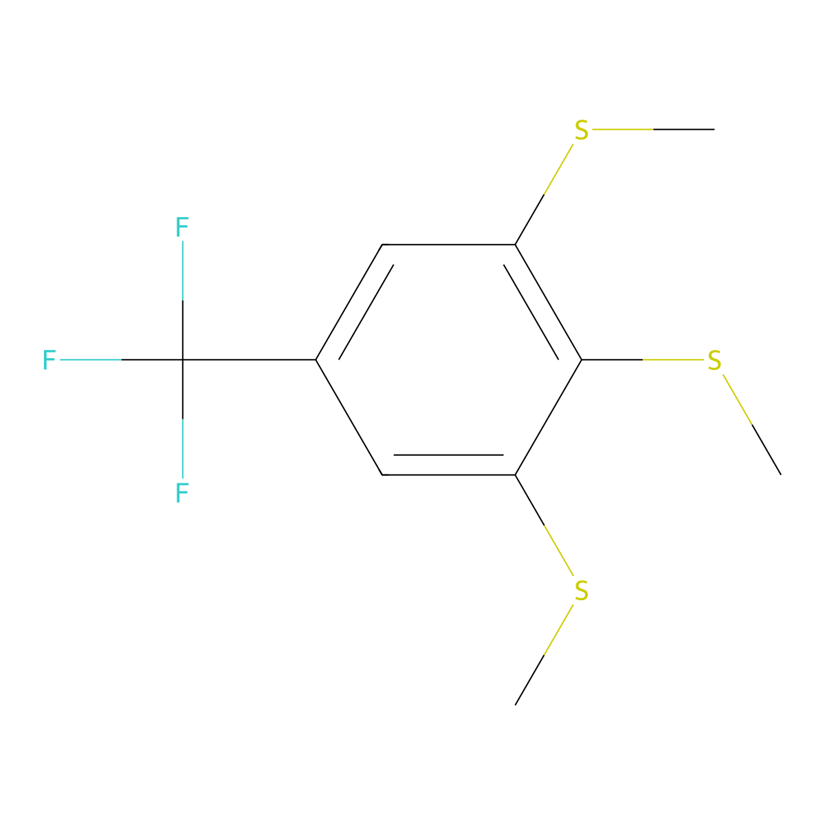 1,2,3-Tris(methylsulfanyl)-5-(trifluoromethyl)benzene molecular structure, CAS 65516-85-0