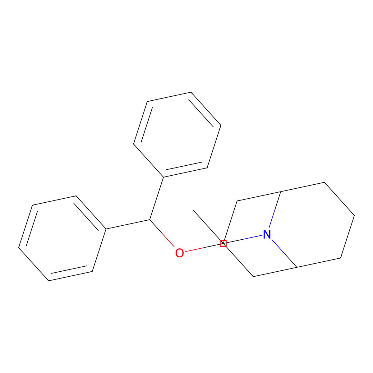 9-Azabicyclo(3.3.1)nonane, 3-alpha-(diphenylmethoxy)-9-ethyl- molecular structure, CAS 6552-29-0