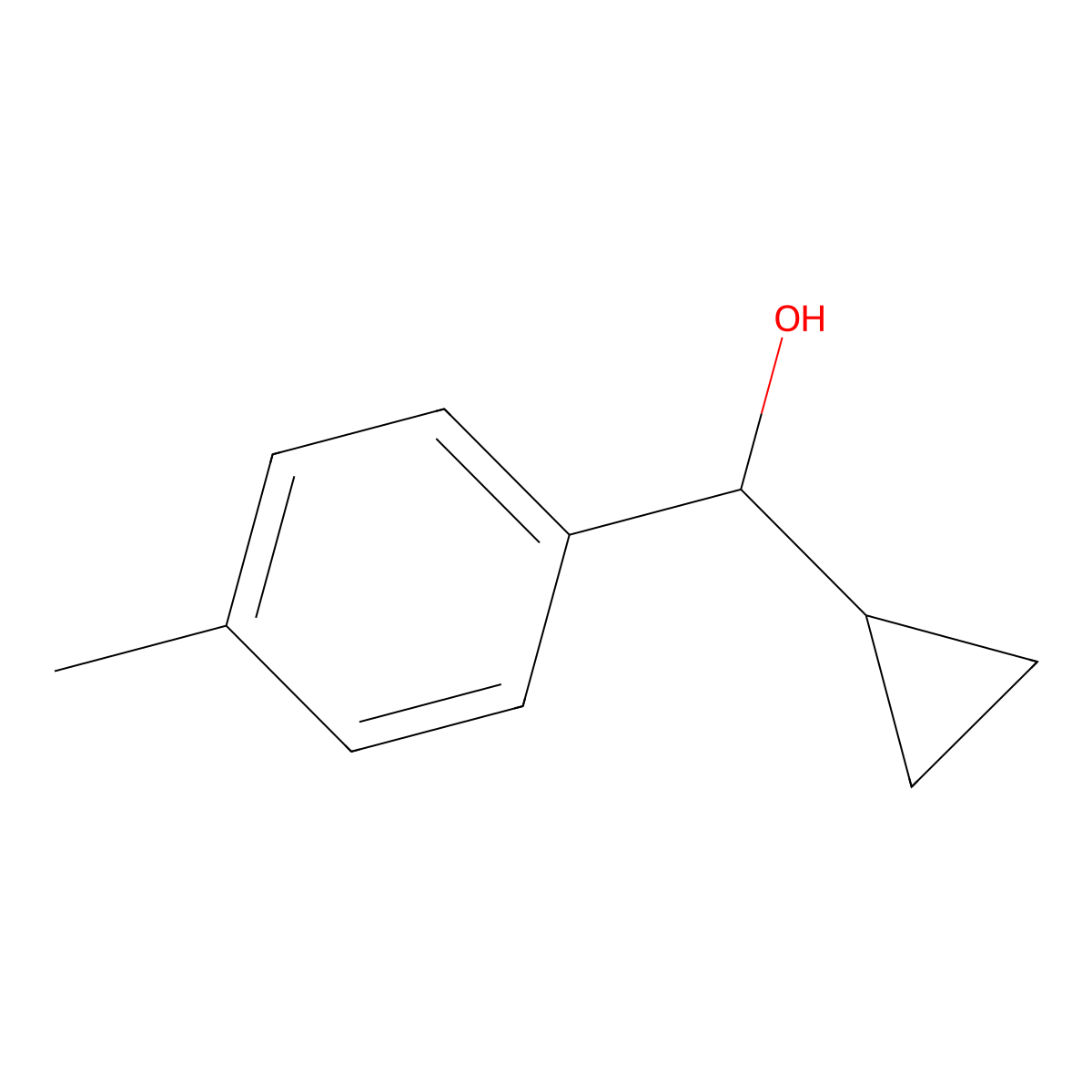 Cyclopropyl(4-methylphenyl)methanol molecular structure, CAS 6552-46-1