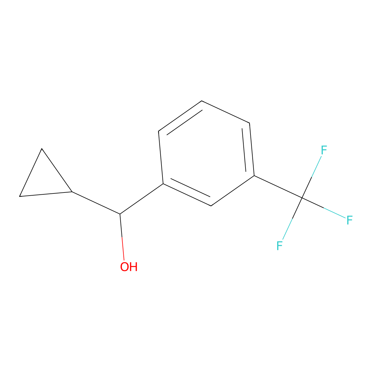 alpha-Cyclopropyl-3-(trifluoromethyl)benZenemethanol molecular structure, CAS 6552-47-2