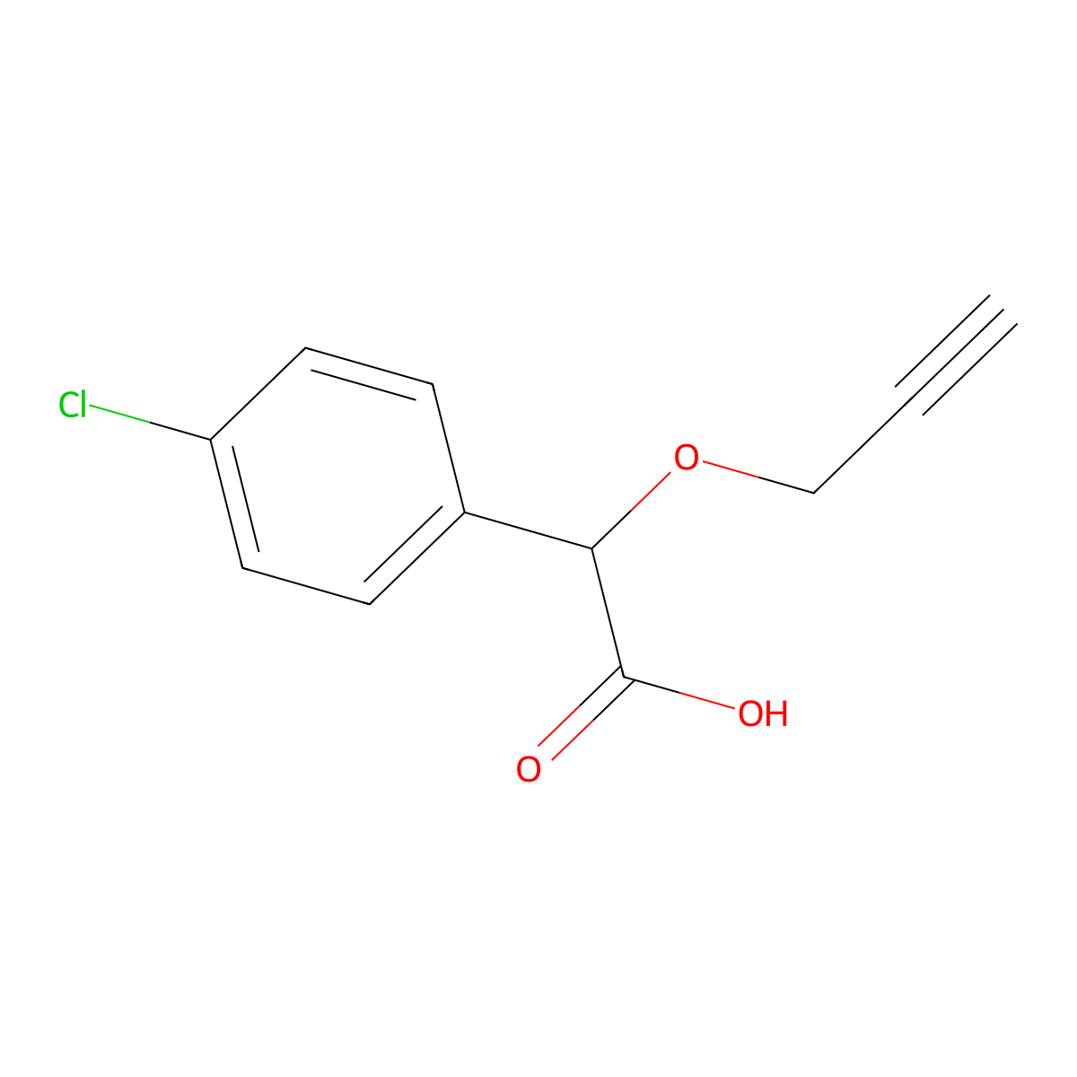 (4-Chloro-phenyl)-prop-2-ynyloxy-acetic acid molecular structure, CAS 655223-09-9