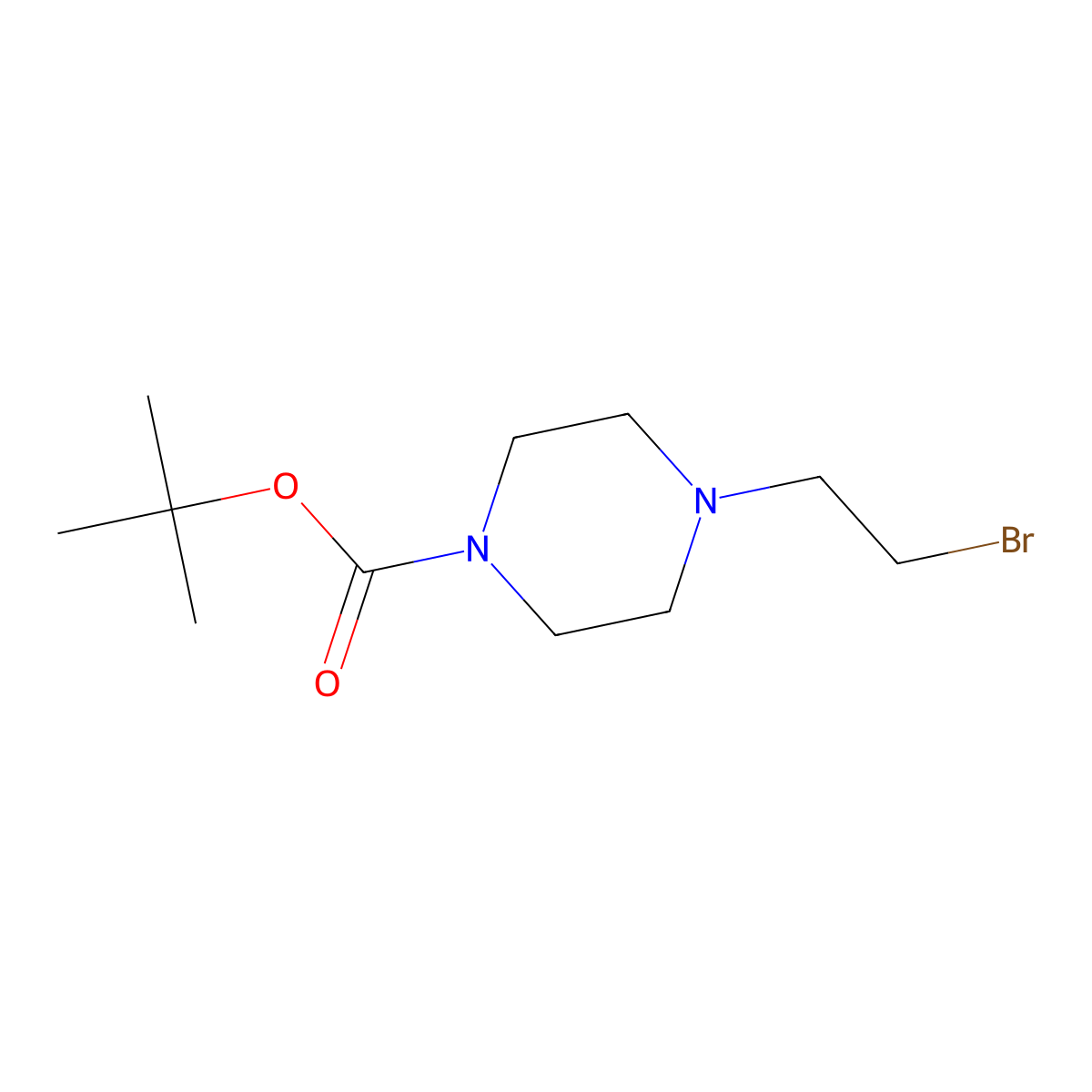 tert-Butyl 4-(2-bromoethyl)piperazine-1-carboxylate molecular structure, CAS 655225-01-7