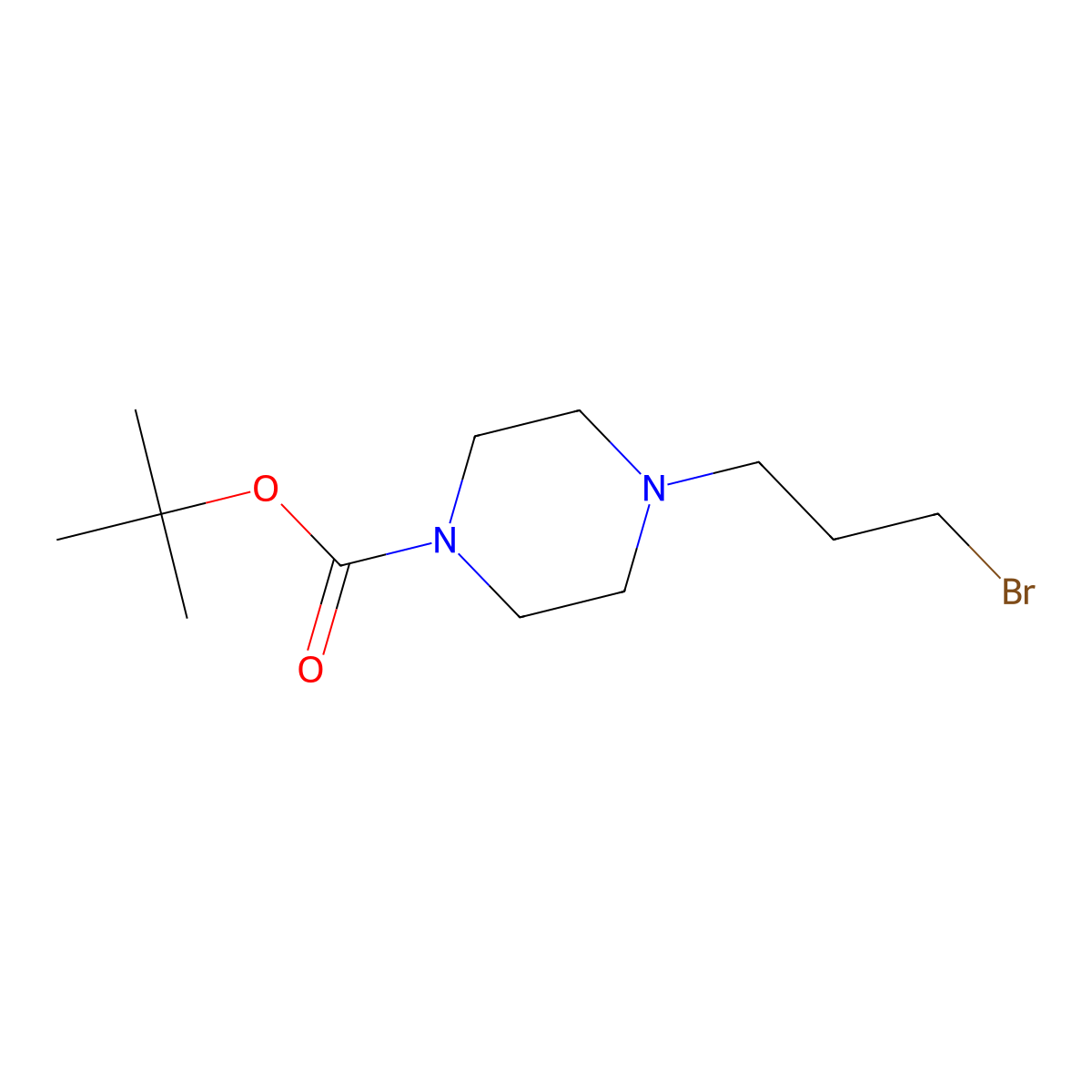 tert-Butyl 4-(3-bromopropyl)piperazine-1-carboxylate molecular structure, CAS 655225-02-8